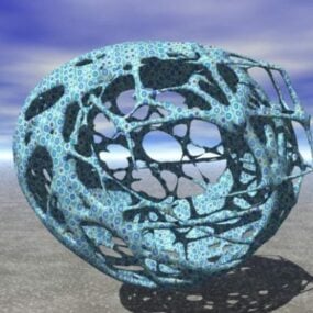 نموذج سلكي على شكل بيضة ثلاثي الأبعاد