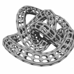 Curved Swirl Geometric Decoration 3d model