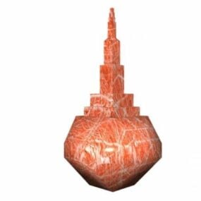 Rote Terrakotta-Vasendekoration, 3D-Modell