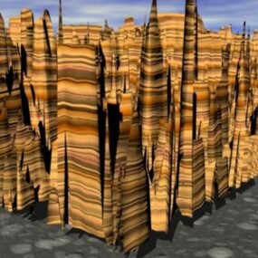 3д модель пейзажа абстрактного каменного лабиринта