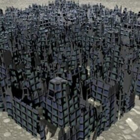 科幻建筑迷宫景观3d模型