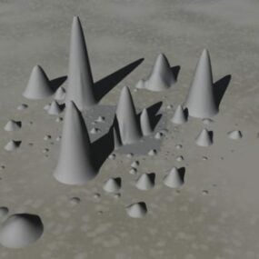 Model 3d Dekorasi Bentuk Gunung Abstrak