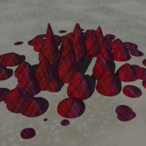 Mô hình 3d cảnh quan địa hình rắn màu đỏ