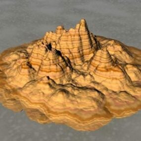 Model 3D pustynnego krajobrazu górskiego