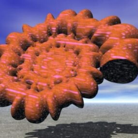Modelo 3D em forma de concha em espiral