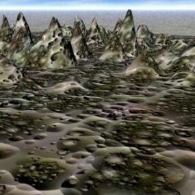渦巻き岩の地形の風景3Dモデル