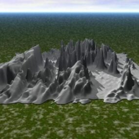 Terrain Rock Grey Color 3d model