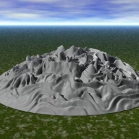 Terrain de montagne avec de l'herbe basse modèle 3D