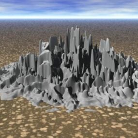3д модель пустынной горной местности