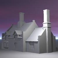 مدل سه بعدی ساختمان کلبه کوچک