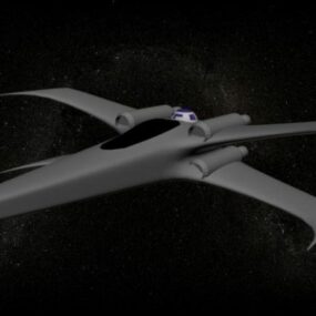 Xwing Futuristisches Flugzeug 3D-Modell