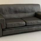 Realistic Black Leather Sofa