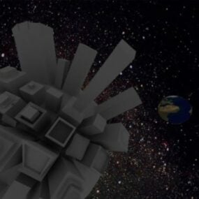 דגם 3D Scifi Spaceship Station