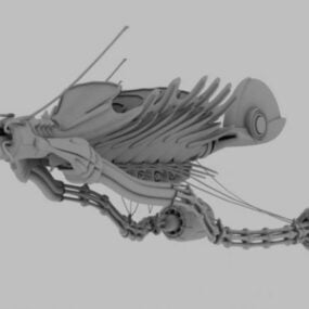 Concepto de nave espacial esqueleto modelo 3d
