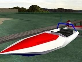 نموذج القارب الرياضي السريع ثلاثي الأبعاد