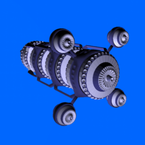 Cylinder Space Station Module Style 3d-modell