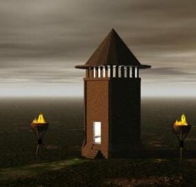 古代の監視塔の建物の3Dモデル