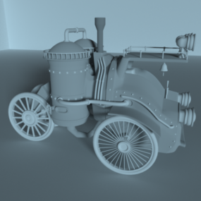 Vintage Steam Vehicle 3d model