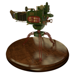 Model 3D aparatu w stylu vintage w stylu steampunkowym