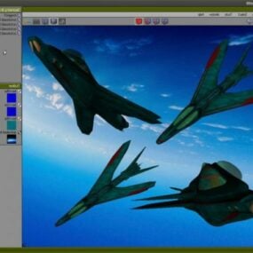 戦闘機宇宙航空機セット3Dモデル