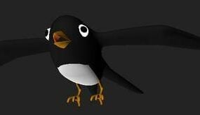 Cartoon Swallow With Rigged 3d model