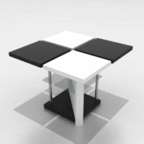 Mesa rectangular de cristal modelo 3d