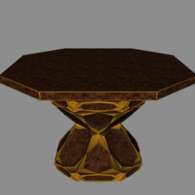 3д модель стола Мебель Золотая подставка