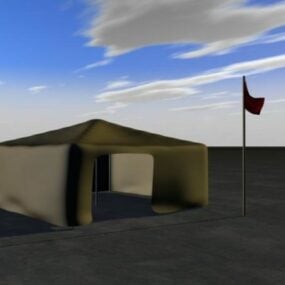 Tent With Flag 3d model