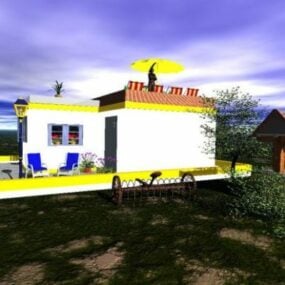 House Contemporary With Garden 3d model