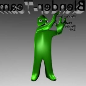 El personaje de dibujos animados del hombre verde modelo 3d