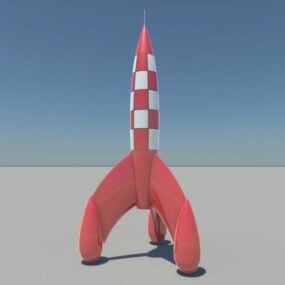 Model 3d Roket Bulan Tintin
