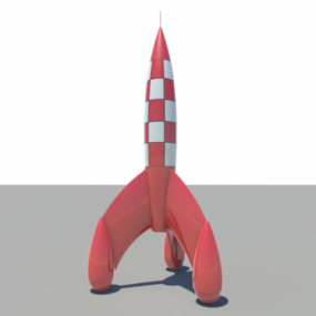 Tintin Rocket högkvalitativ 3d-modell