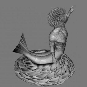 Model 3D rzeźby człowieka syreny
