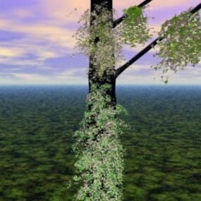 Planta de hiedra trepando a un árbol modelo 3d
