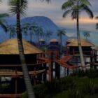 Costruzione di una casa di resort tropicale