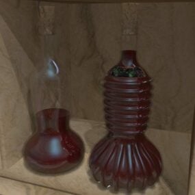 Tradycyjne butelki wina Model 3D