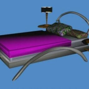 3д модель Ультрасовременной двуспальной кровати