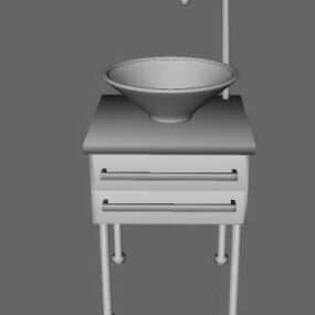 Pia de banheiro na mesa Modelo 3d