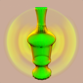 3д модель бутылки-вазы из зеленого стекла