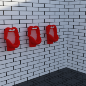 3D model obkladů stěn WC pokoje