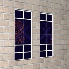 Wall Decoration Arc Windows Carved Style 3d model