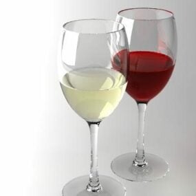 Ensemble de verres à vin modèle 3D