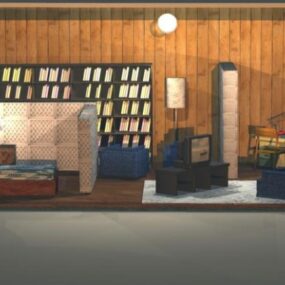 Working Room And Sleeping Room 3d model