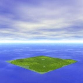Model 4d Pulau Bentuk Bumi Dataran Laut 3