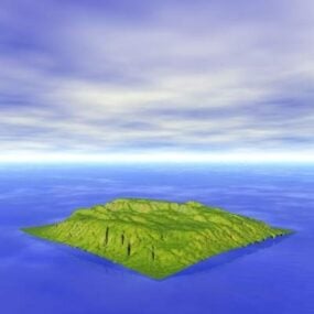 섬 해변 풍경 3d 모델
