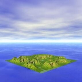 Mountain Terräng Grönt landskap 3d-modell