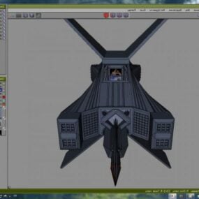 Futuristisches X-Raumschiff-Alienschiff-3D-Modell