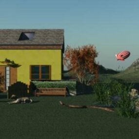 Casa de pueblo pequeña modelo 3d