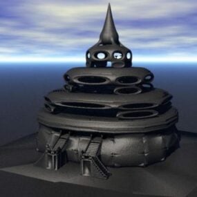 3D-Modell des Hauptquartiers der Scifi Iron Station