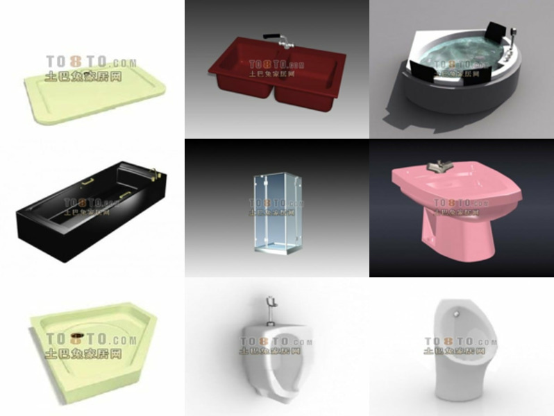 10 Bathroom Furniture Free 3D Models for Design Mar.2024